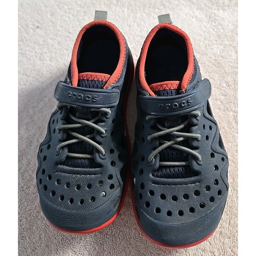 Crocs Slipon Shoes Boys Size 11 Shoes Navy Blue &‎ Red